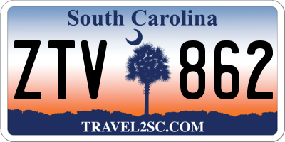 SC license plate ZTV862