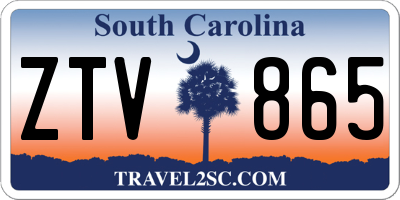 SC license plate ZTV865