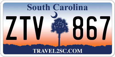 SC license plate ZTV867