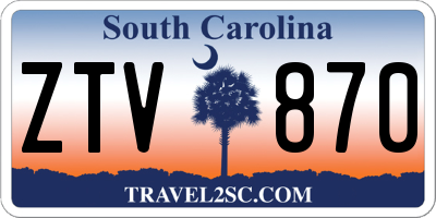 SC license plate ZTV870