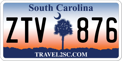 SC license plate ZTV876