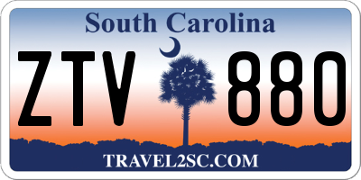 SC license plate ZTV880