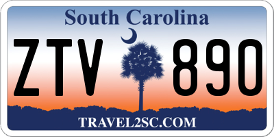 SC license plate ZTV890