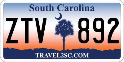 SC license plate ZTV892