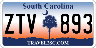 SC license plate ZTV893