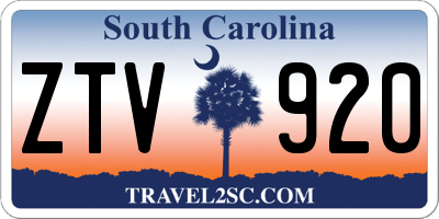 SC license plate ZTV920