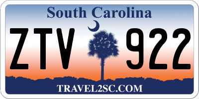 SC license plate ZTV922
