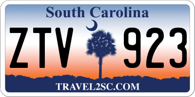 SC license plate ZTV923