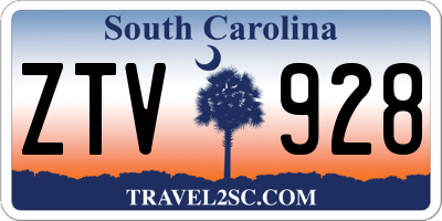 SC license plate ZTV928