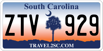 SC license plate ZTV929
