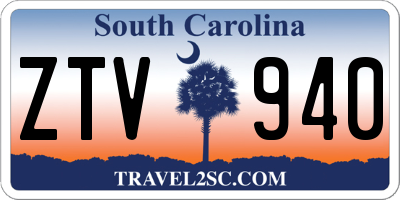 SC license plate ZTV940