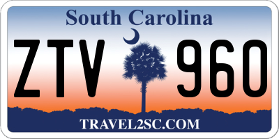 SC license plate ZTV960