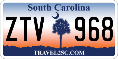 SC license plate ZTV968