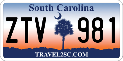 SC license plate ZTV981