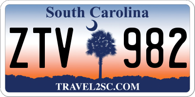 SC license plate ZTV982