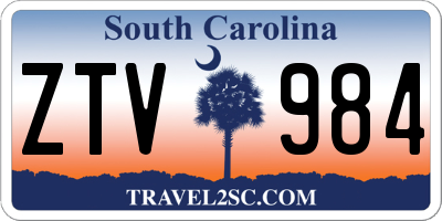 SC license plate ZTV984