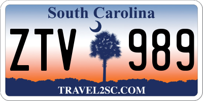 SC license plate ZTV989
