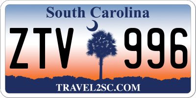 SC license plate ZTV996