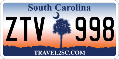 SC license plate ZTV998