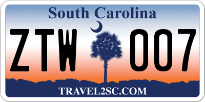 SC license plate ZTW007