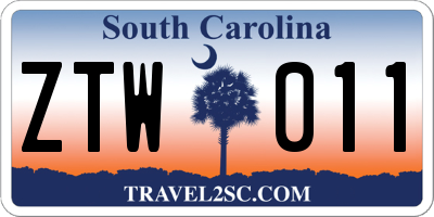 SC license plate ZTW011