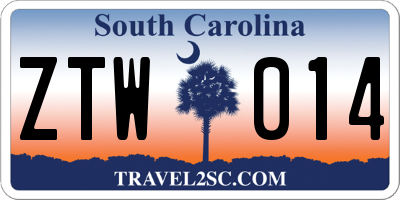 SC license plate ZTW014
