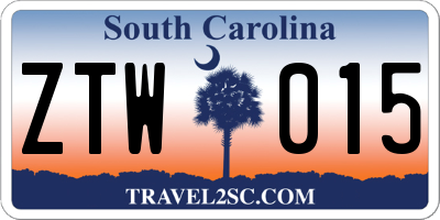 SC license plate ZTW015