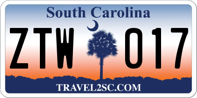 SC license plate ZTW017