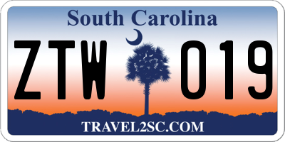 SC license plate ZTW019