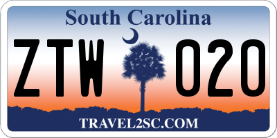 SC license plate ZTW020