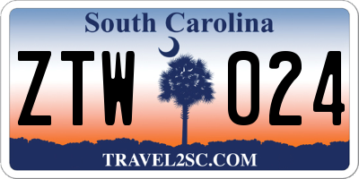 SC license plate ZTW024