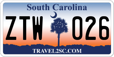 SC license plate ZTW026