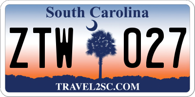 SC license plate ZTW027