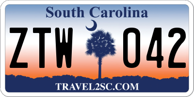 SC license plate ZTW042