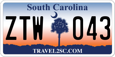 SC license plate ZTW043