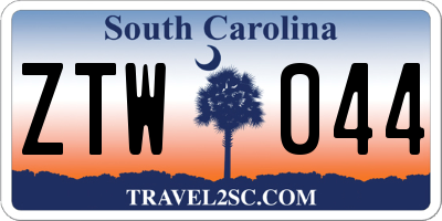 SC license plate ZTW044