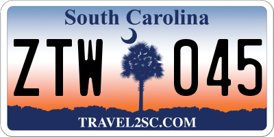 SC license plate ZTW045