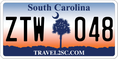 SC license plate ZTW048