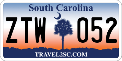 SC license plate ZTW052