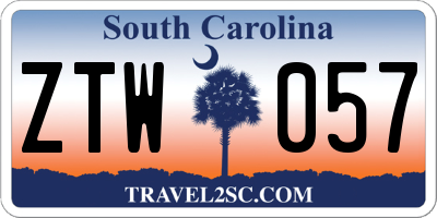 SC license plate ZTW057