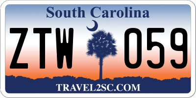 SC license plate ZTW059