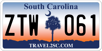SC license plate ZTW061