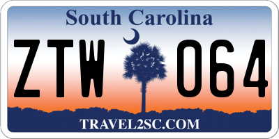SC license plate ZTW064