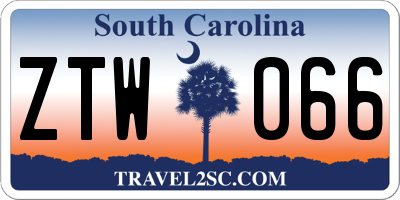 SC license plate ZTW066