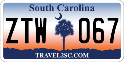 SC license plate ZTW067