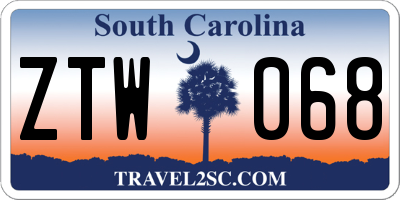 SC license plate ZTW068
