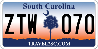SC license plate ZTW070