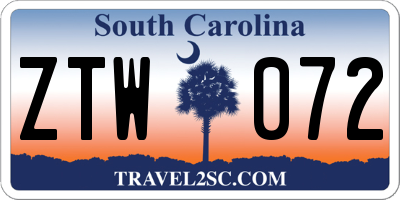 SC license plate ZTW072