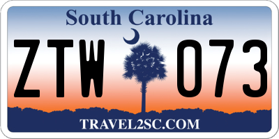 SC license plate ZTW073