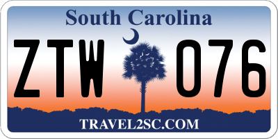 SC license plate ZTW076